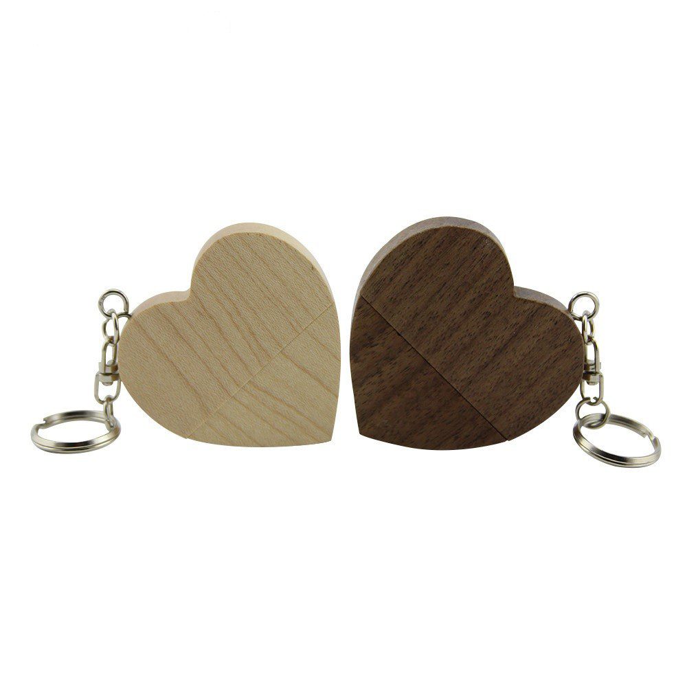 Clé USB Cœur en bois