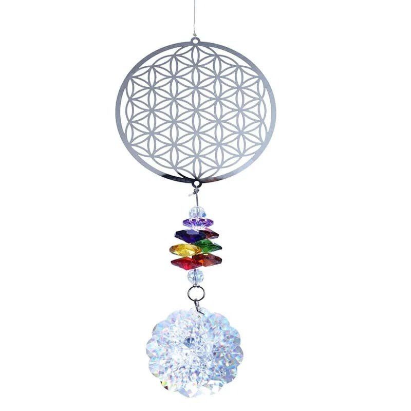 Suspension Cristal – Fleur de vie – (Capteur de soleil ou Suncatcher)