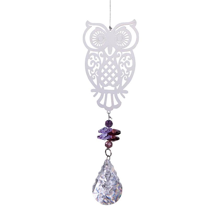 Suspension Cristal – Hibou – (Capteur de soleil ou Suncatcher)